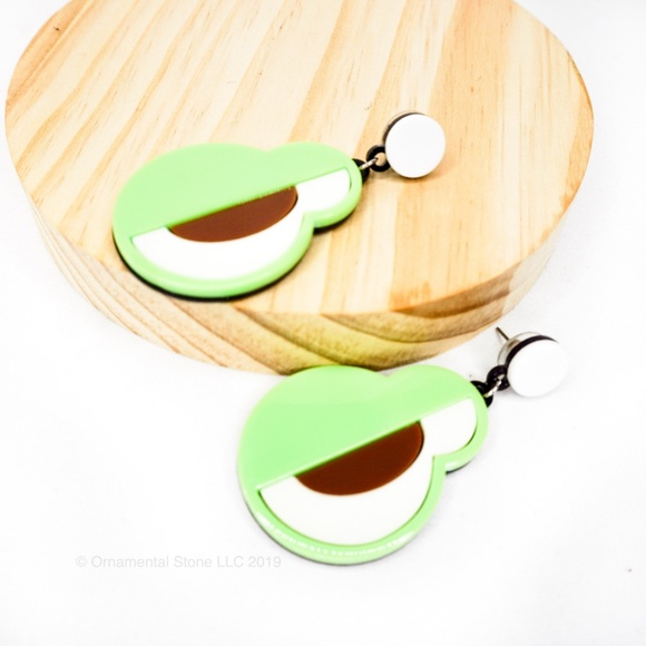 Avocado Pop Art Acrylic Retro Style Earrings #52 - Picture 5 of 5